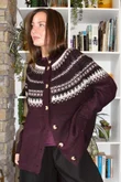 Ferguson Fair Isle Cardigan Fig